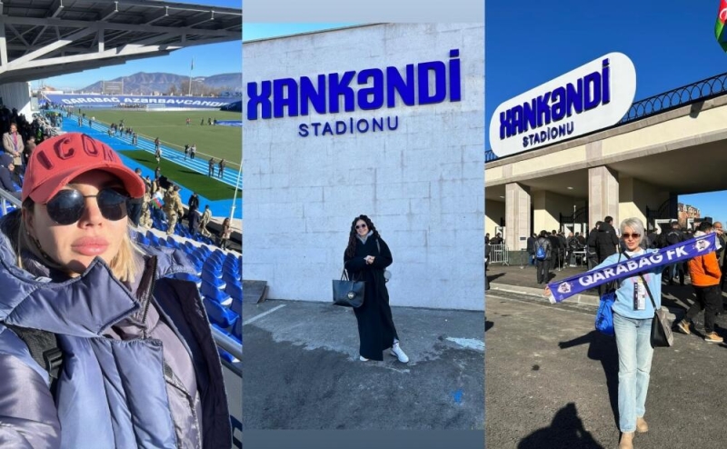 Məşhurların Xankəndi stadionundaki paylaşımları - FOTO
